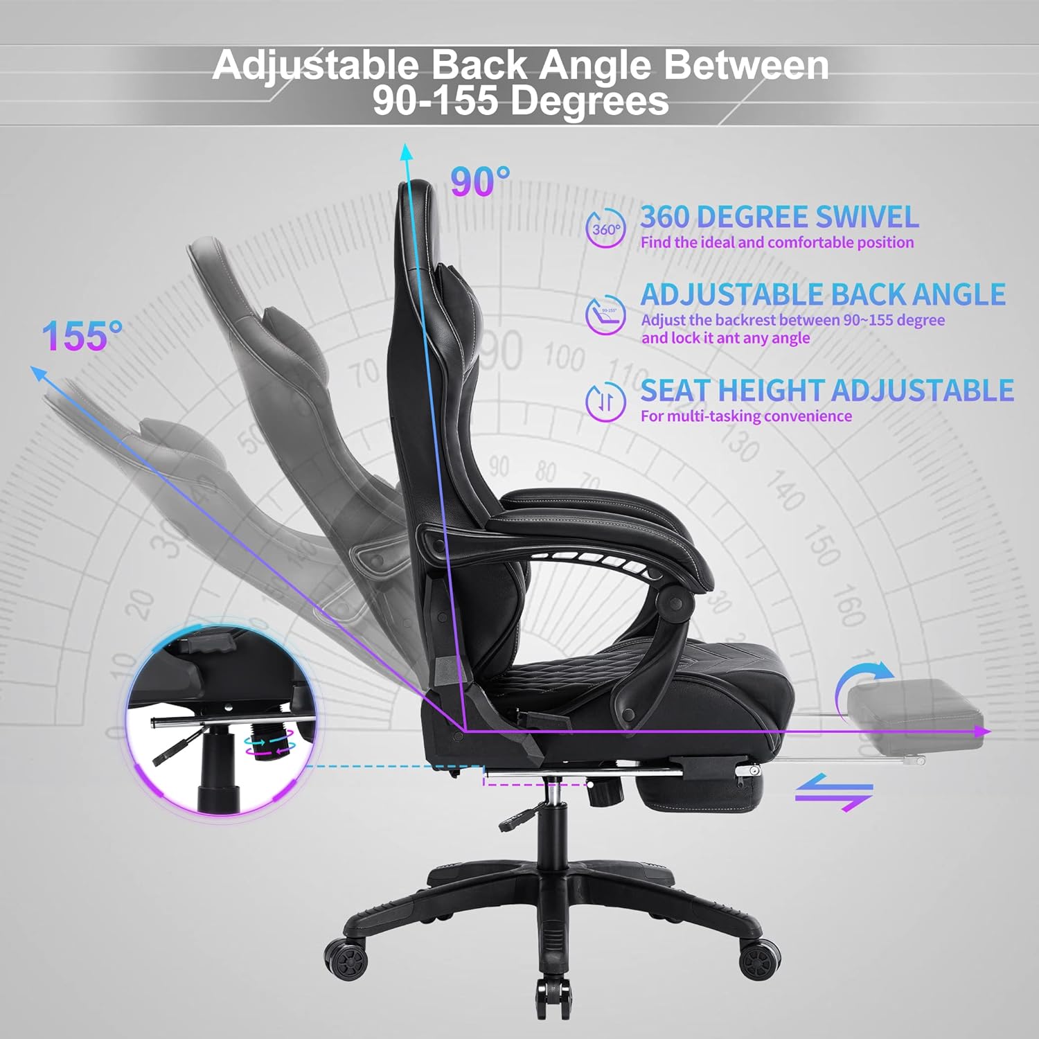 Classic PU Leather Large and Tall Ergonomic Computer Chair
