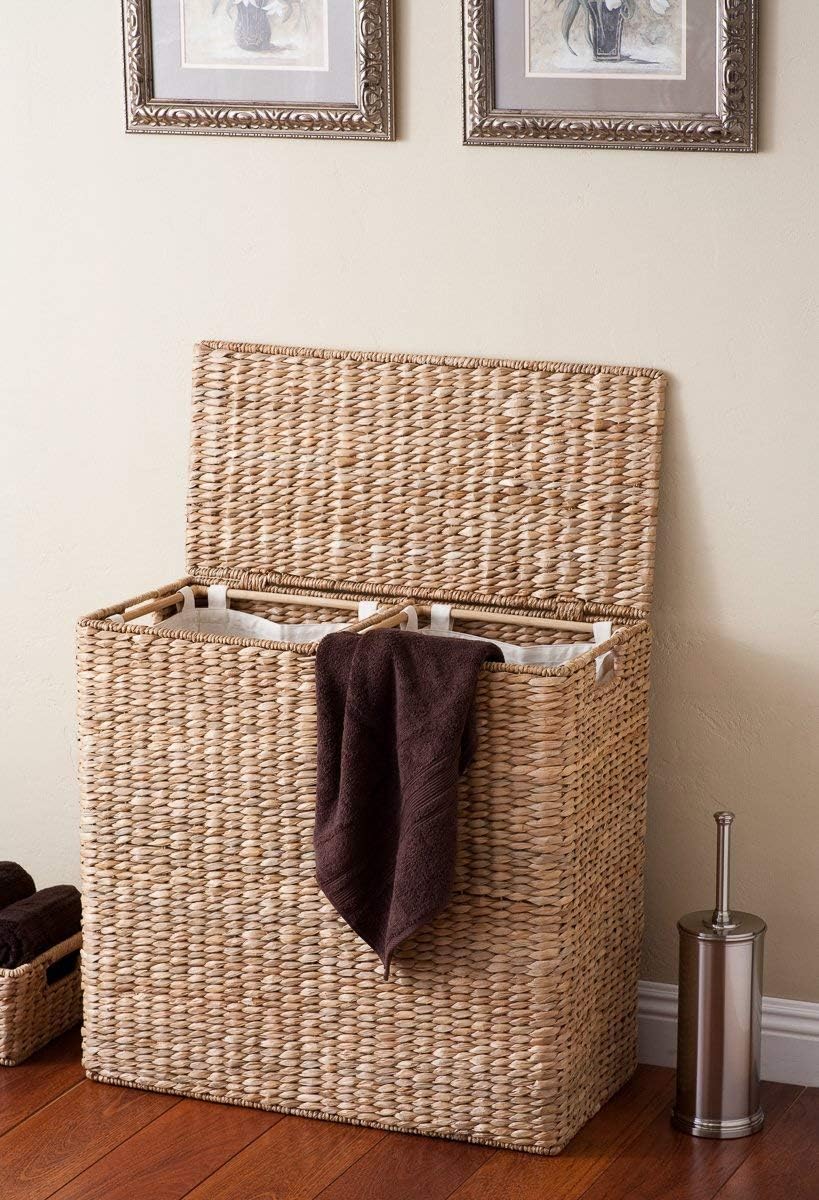 Extra large split gift basket with lining