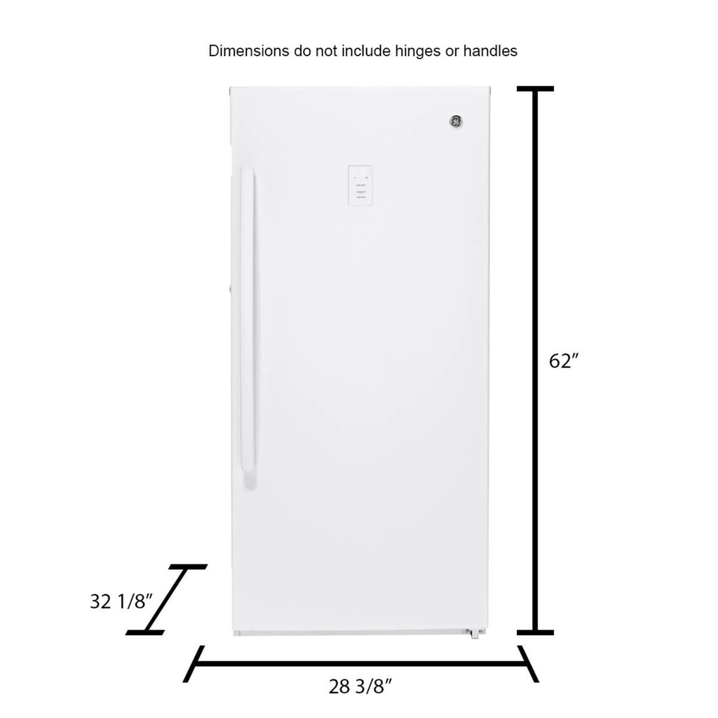 GE 14.1 Cu. ft. White Frost-free Upright Freezer FUF14DLRWW